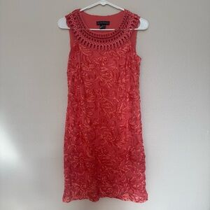 Elegant Coral Lace Dress